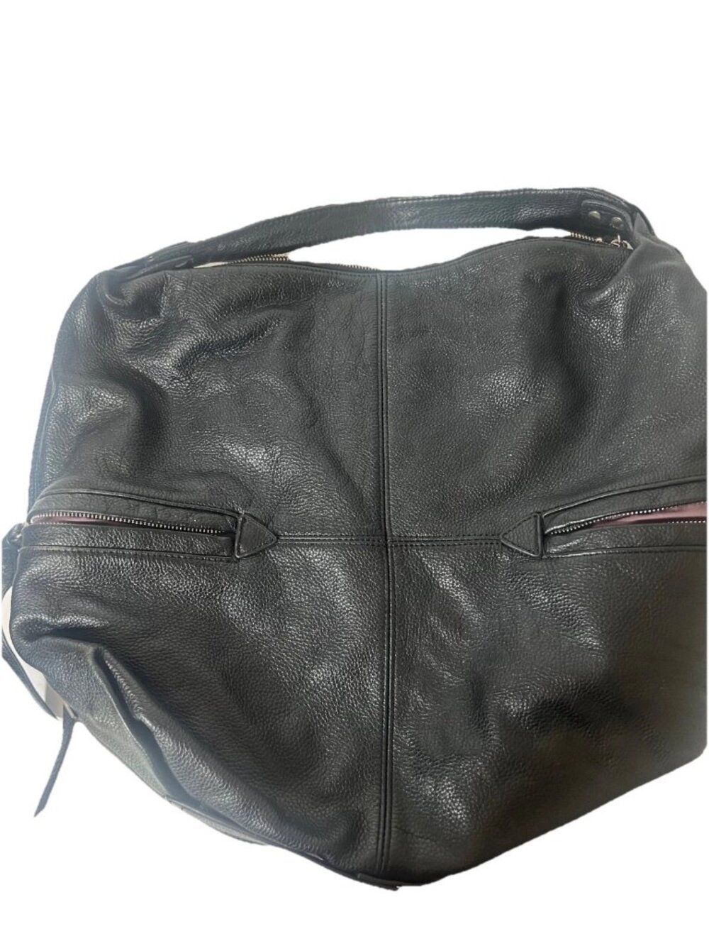 KOOBA Large Slouchy Black Pebbled Leather Tote Boho Shoulder Bag  Handbag Purse